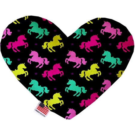 Mirage Pet Products Confetti Unicorns Canvas Heart Dog Toy 6 in. 1121-CTYHT6